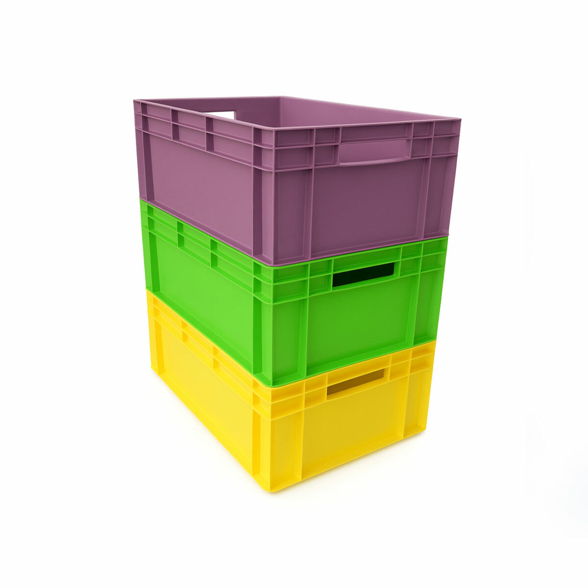 Stackable Containers Yellow GoEuro 64220S Yellow - Euro Plastic Container - Euro Boxes | Go Plastic ...